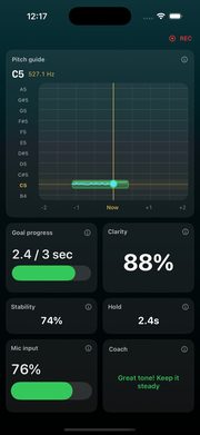 Practice screen